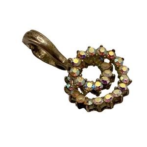 Vintage Signed Roman AB Rhinestone Pendant
